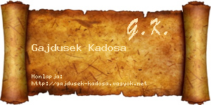 Gajdusek Kadosa névjegykártya